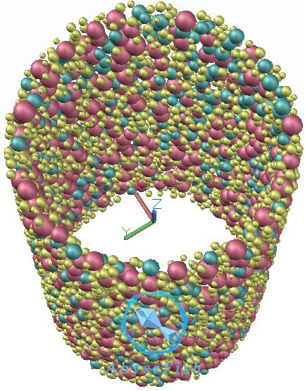 CAD随机球体颗粒 中空圆柱分布的图3